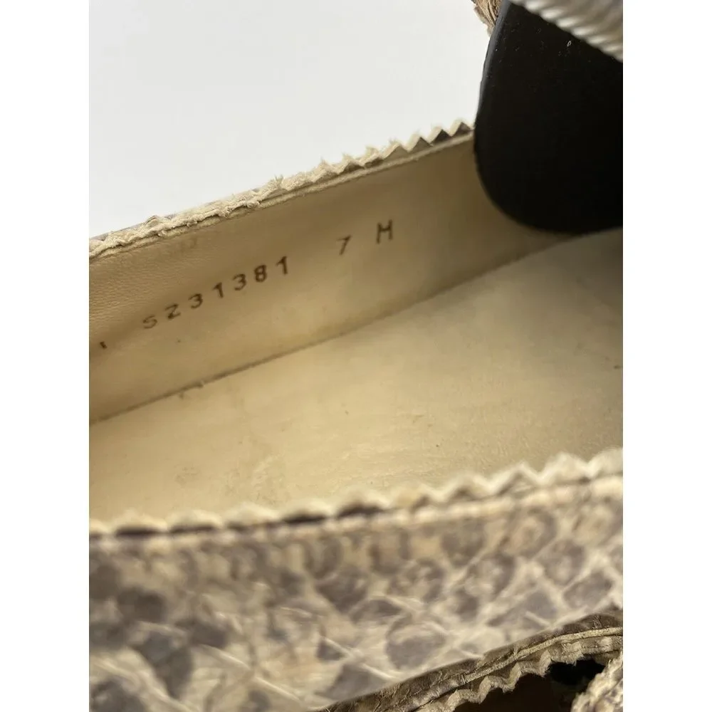 Stuart‎ Weitzman Women's Snakeprint Flats Shoes Size 7 M